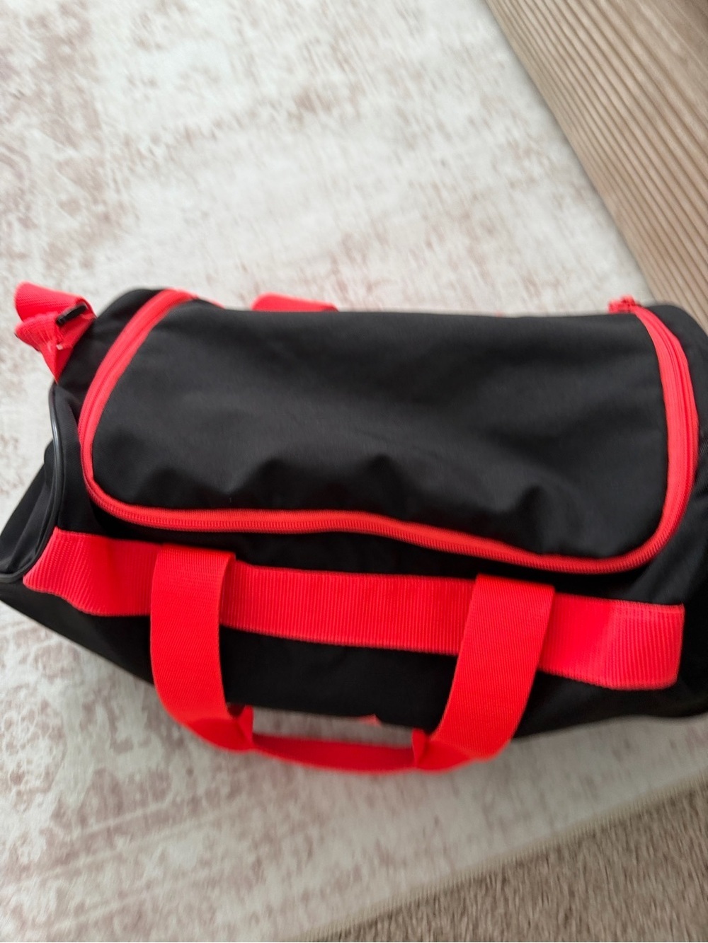 Adidas Black & Bright Pink Logo Duffel Bag - Picture 3 of 5